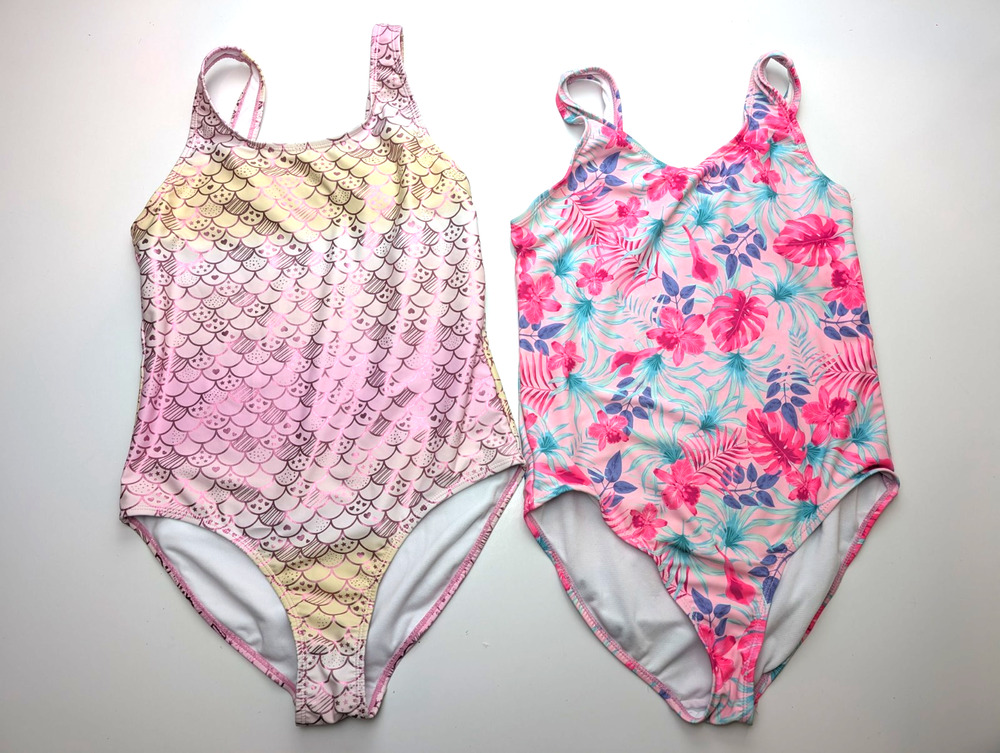 2 Girls ONE PIECE SWIM SUIT SIZE 16 BMAGICAL BY BTWEEN GIRLS PINK FLORAL MERMAID